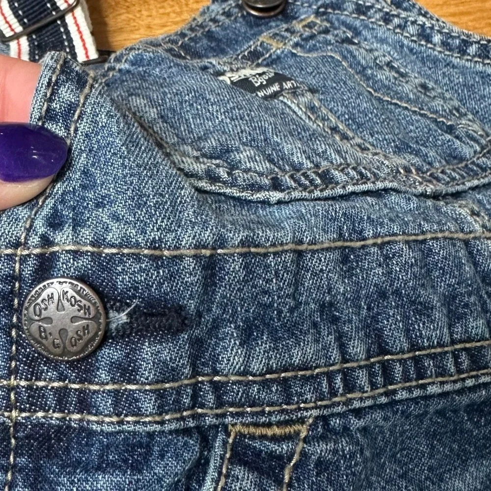 OshKosh B'gosh Baby Denim Overalls Size 12M‎ Blue Vestbak Adjustable Straps Play